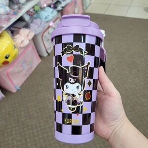 Brand New Sanrio Kuromi 520ml Thermal Cup Purple Plaid